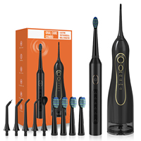 Kit Combiné de Soins Bucco-Dentaires à Domicile : Brosse à Dents Électrique Sonique + Hydropulseur Buccal Multi-Modes pour le Nettoyage des Dents