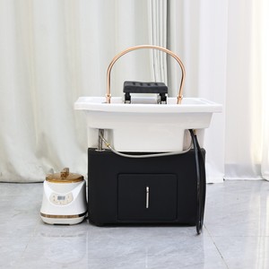 Lavabo de peluquería con sistema de circulación de agua que se puede conectar a una camilla de belleza - Product Image 5
