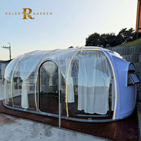 Usine directe Tente dôme extérieure transparente en polycarbonate hôtel tente dôme ovale préfabriquée de luxe pour glamping en PC Resort