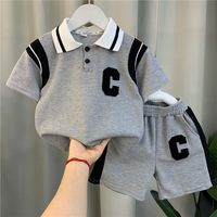 Nouvel ensemble de vêtements d'été pour enfants LY 2026 – Ensemble 2 pièces en coton à manches courtes pour bébés