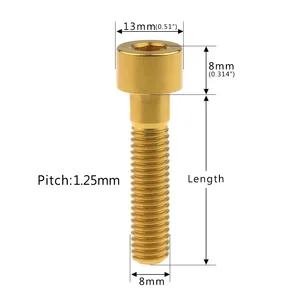 สกรูหัวหกเหลี่ยม DIN912 ขนาด M8X15 20 25 30 35 40 45 50 60 70 มม. สำหรับจักรยาน มอเตอร์ไซค์ รถยนต์ และอะไหล่เครื่องยนต์ - Product Image 6