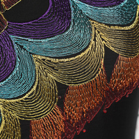 Soie Pure 8 Mm 112cm de largeur teinte et broderie avec fil de Viscose brillant Style musulman soie