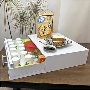 Étagère extensible à 2 niveaux, organisateur de placard coulissant, support de micro-ondes réglable pour cuisine, étagère à épices avec tiroir coulissant - Product Image 4