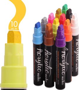 Marcadores de Tiza Líquida al por Mayor para Reventa, Punta Reversible de 6 mm, Marcador de Tiza Líquida Borrable en Húmedo, Marcador para Vidrio - Product Image 1