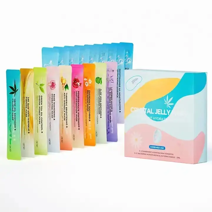 18 cái/hộp Beauty Salon Hữu Cơ Jelly powdermask mặt trong suốt Peel Off mix bột Hydro mặt Tinh thể mặt nạ thường xuyên chăm sóc da