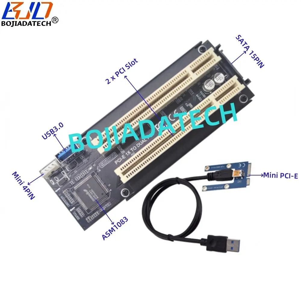 Интерфейс Mini PCI-E MPCIe для двойной карты расширения со слотом 2 PCI для контроля звука, голосовые последовательные параллельные карты