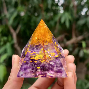 Sphère de cristal d'améthyste, pyramide <span class=keywords><strong>Orgone</strong></span>, cristal fraise cristal, Reiki Chakra, Collection d'énergie, <span class=keywords><strong>Protection</strong></span> Emf, fait à la main - Product Image 5