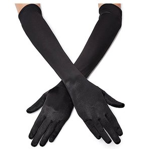Gants longs en satin vert de haute qualité de la marque TG pour Halloween, costumes de soirée, longueur coude 22 pouces, pour robe de mariée - Product Image 1