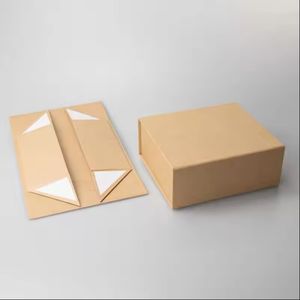 Caja de regalo rígida personalizada al por mayor de fábrica, diseño magnético plegable biodegradable, impresión en relieve, acabado mate, materiales reciclados - Product Image 2