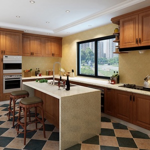 Úc thiết kế hiện đại rắn gỗ Cucina sơn mài prefab tủ bếp Nhà Thông Minh phẳng gói căn hộ vòi bản lề - Product Image 2