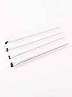 Ulikeke – Lot de 4 pinceaux fins et plats angulaires pour sourcils et fard à paupières, avec étiquette personnalisée – Vente en gros