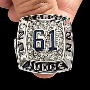 Anillo de Campeón de Béisbol MLB de los Yankees de Nueva York <span class=keywords><strong>2022</strong></span> de Aaron Judge (60, 61, 62 HR) con Zirconia Iced Out - Venta al por Mayor - Product Image 4