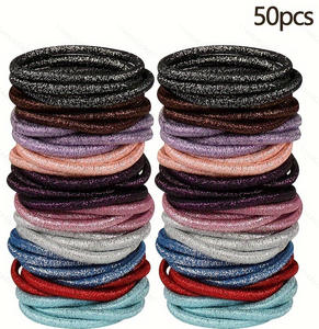 50 Stuks 4Mm Zwarte Paardenstaart Houder Elastische Haarbanden Scrunchies Voor Vrouwen Mannen Meisje Dame Haarband Competities Hoofdband Accessoire - Product Image 6