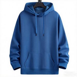 เสื้อฮู้ดแบบหลวมสำหรับผู้ชายผ้าคอตตอนสีพื้นสำหรับฤดูใบไม้ผลิฤดูใบไม้ร่วง - Product Image 6