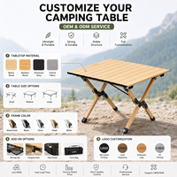Table de camping et de pique-nique portable, légère et pliable avec cadre en aluminium durable et design à grandes pattes croisées