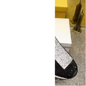 Zapatillas Deportivas Negras con Pedrería Plateada, Zapatos Casuales Brillantes para Hombre/Mujer, Zapatillas Deportivas con Plataforma Gruesa - Product Image 3