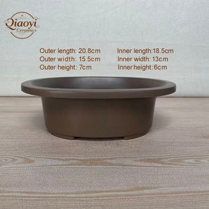 <span class=keywords><strong>Petit</strong></span> pot à semis, pot à plantes ovale contemporain, pots à bonsaï Yixing, utilisation au sol, écologique, trou de drainage, durable, <span class=keywords><strong>jardin</strong></span> d'intérieur - Product Image 2