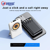 Mini Power Bank Portable Magnétique 22,5W à Charge Rapide 15W Sans Fil, Batterie 10000mAh avec Câbles Intégrés