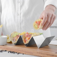 Großhandel Edelstahl Taco Halter Pfannkuchen Rack Taco Stand Wieder verwendbarer Taco Halter