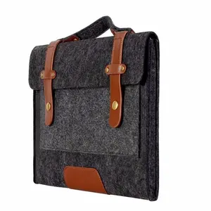 Handbag and Single Shoulder Bag Felt Laptop SleeveLaptop Cases and Bags Felt and Leather Laptop Cases
