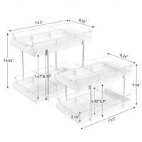 Étagère de rangement double couche pour cuisine, boîte de rangement transparente magnétique en PET, tiroir de bureau multicouche, support pour évier de cuisine