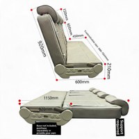 Banc 4 places de taille personnalisable, dossier inclinable à 180 degrés pour se transformer en lit, pour modification de camping-car, fourgonnette, caravane, bus