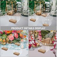 Marque-places en acrylique transparent en forme de papillon avec supports en bois 10x7,5 cm – Décorations de table élégantes pour mariages, fêtes et événements