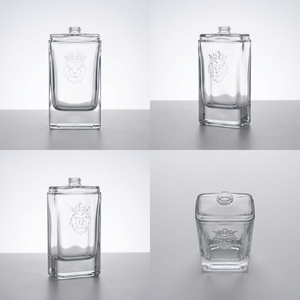 Botellas de Vidrio Cuadradas con Cabeza de León en Relieve, Base Gruesa y Transparente, para Whisky, <span class=keywords><strong>Vodka</strong></span> y Brandy, Venta al Por Mayor - Product Image 6