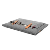 Couverture d'ordinateur portable en feutre multifonctionnelle personnalisée pliante moderne avec feutre de laine et cuir PU