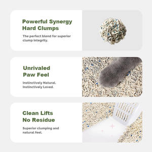 Litière pour chats en bentonite et tofu, mélange de plantes, couleurs variées (rouge, rose, bleu, vert, gris), design gratuit - Product Image 2