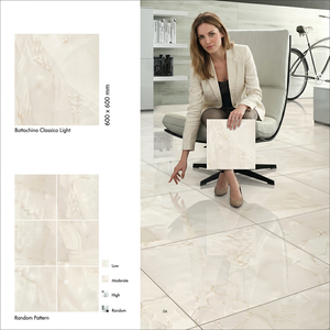 กระเบื้องพอร์ซเลนวิทริฟายด์ลายหินอ่อนสีเบจ Vistaar Atlas Crema ขนาด 600x600 มม. ผิวมันเงา สำหรับปูพื้นภายใน - Product Image 1