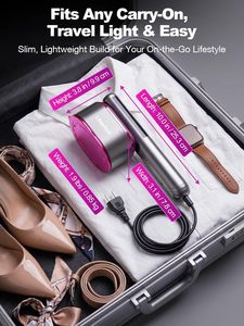 Portable Handheld Wet & Dry Garment <b>Steamer</b> with Rotatable Ironing Panel for Home and Travel Use - Product Image 2