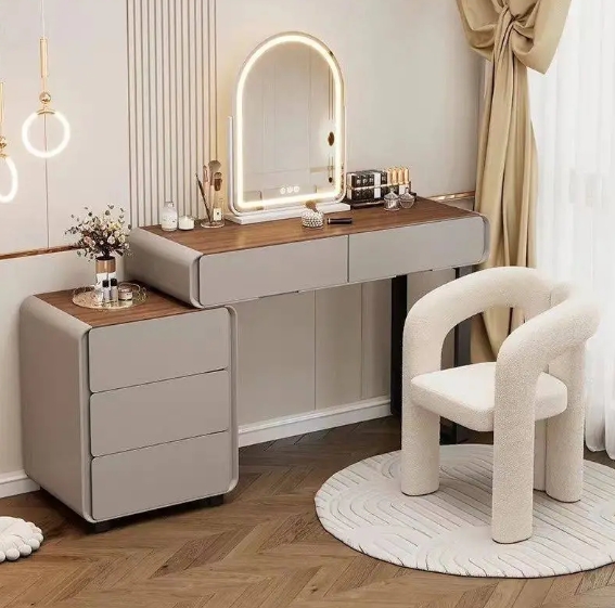 Modern Simple Bedroom Dressing Table with Solid Wood and Integrated Telescopic High-Grade Bedside Table Lighted LED Mirror| Alibaba.com Modern Simple Bedroom Dressing Table with Solid Wood and Integrated Telescopic High-Grade Bedside Table Lighted LED Mirror| Alibaba.com