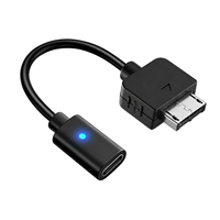 Kabel Pengisi Daya Kecepatan Tinggi PD Type-C Female ke PSPGO Bahan PVC Hitam 10cm Penggunaan Pemain Video Game yang Praktis