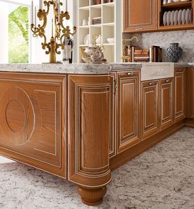 Conception modulaire naturelle classique de buffet de cerise en bois solide avec les colonnes romaines - Product Image 6
