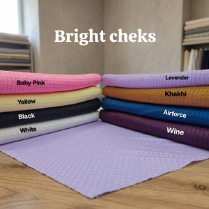 Tela de Poliéster Texturizada Tipo Waffle de 220 GSM, 60 Pulgadas de Ancho, Diseño a Cuadros, Proveedor de Telas - Product Image 1