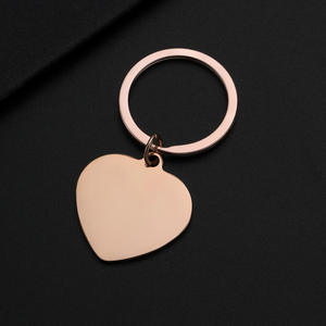 Porte-clés Cœur Vintage en Acier Inoxydable Poli Miroir, Vente en Gros, Gravure Laser Personnalisée, Cadeaux - Product Image 5