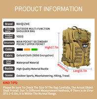Sac à dos de sport de randonnée en plein air de grande capacité, camouflage, activités, imperméable, pour sac à dos de sport