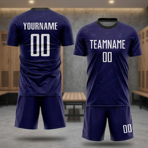 Conjunto de Camiseta de Fútbol Sublimada Personalizada para Hombre, Manga Corta, Poliéster que Absorbe la Humedad, Nombre del Equipo Impreso, Ajuste Regular para Todas las Temporadas - Product Image 3