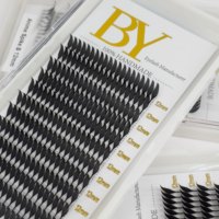 Extensions de cils pré-faits en éventail, noir intense, style Anime Spire, nouveau design, en cachemire doux et effet plume, courbures C CC D B J, pour extensions de cils effet Comic, vente en gros