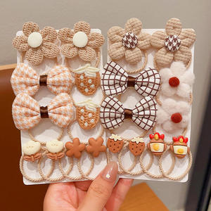 สายรัดผมยืดหยุ่น10ชิ้น/เซ็ตสำหรับเด็กอุปกรณ์เสริมทรงผมการ์ตูนน่ารักมีโบว์ยางยืดรัดผมทรงหางม้า - Product Image 6