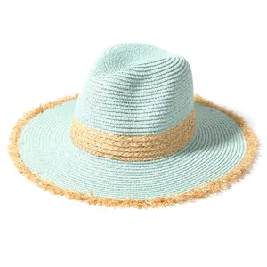 新しいファッション女性夏屋外折りたたみ帽子ワイドフロッピー大つばビーチ帽子女性のための太陽麦わら帽子