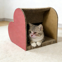 Jouet pour chat en forme de cœur, jouet d'agrédition anti-chute de poils, fournitures pour animaux de compagnie, griffoir en carton pour chat