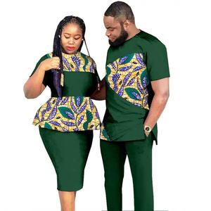 Tenues en coton pour couples africains, pour hommes et femmes, pour mariage, fête, ensembles de mode imprimés Ankara <span class=keywords><strong>Wax</strong></span>, vêtements printemps/été/automne - Product Image 5