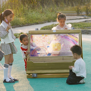 Jouets Montessori modernes en bois Ensemble de jeux de plein air pour enfants d'âge préscolaire Espace artistique Mobilier d'extérieur pour chambre à coucher et <span class=keywords><strong>maternelle</strong></span> - Product Image 1