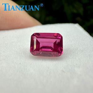 แกนหมุนสีแดงสังเคราะห์สีมรกตสำหรับทำเครื่องประดับอัญมณีแบบทำมือมีใบรับรองจากแลป - Product Image 3