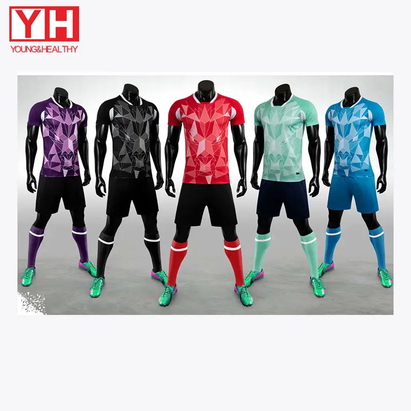 เสื้อฟุตบอลแขนยาวชุดเครื่องแบบทีมฟุตบอลของผู้ชายเสื้อฟุตบอลพิมพ์ซับลิเมชันออกแบบได้ตามต้องการ