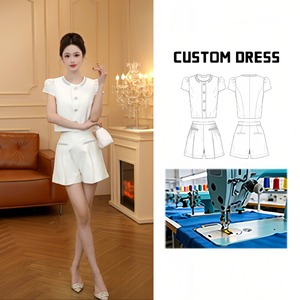 9557 [Grew Odin] Vestido <span class=keywords><strong>elegante</strong></span> de verano con cuello con cuentas y cintura delgada, estilo joven y lujoso - Product Image 1