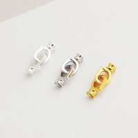 Fermoir à chaîne à double tête ouvrable en argent sterling S925 avec perle pour collier, bracelet, chevillère, connecteur de bijoux, verrou