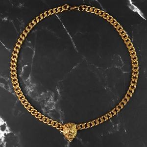 Collar con Colgante de Cabeza de León en Acero Inoxidable con Baño de Oro de 18K para Hombre, Estilo Punk Hip Hop, Gran Venta en Europa - Product Image 5